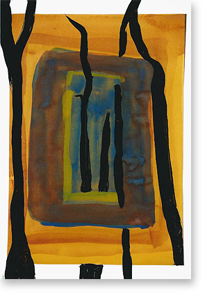 linodruk op foto van aquarel