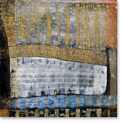 inkt en olieverf op houtsnede