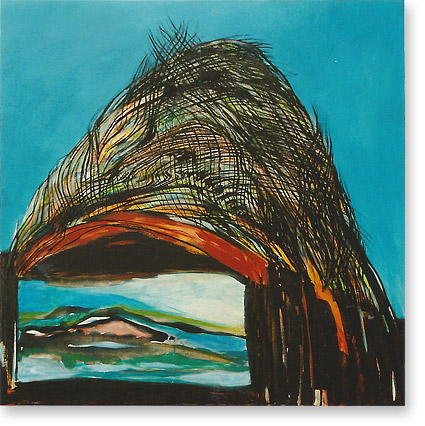 acryl en inkt op doek