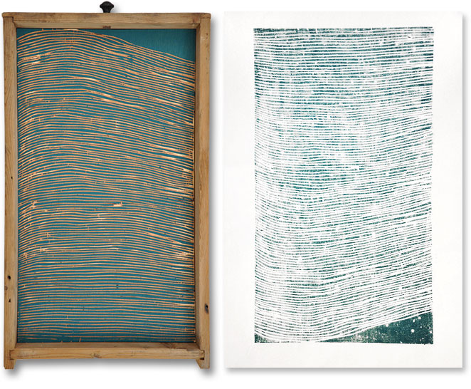 houtsnede op rijstpapier