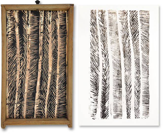 houtsnede op rijstpapier