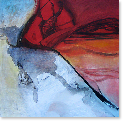 inkt en olieverf op doek