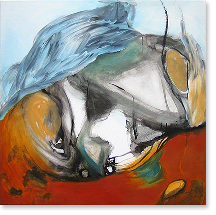 inkt en olieverf op doek