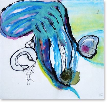 inkt en aquarelverf op rijstpapier