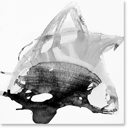 inkt en water op doek