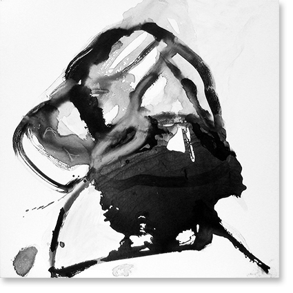 inkt en water op doek