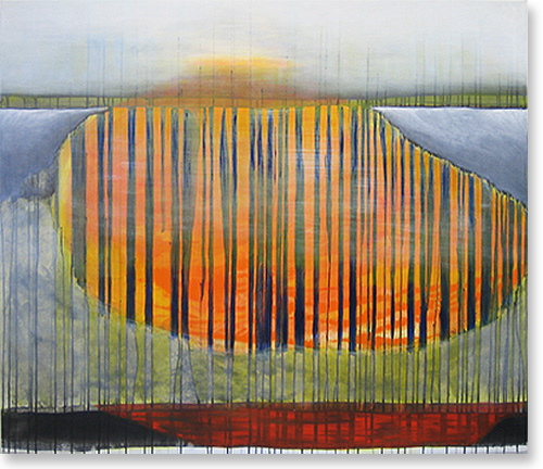 inkt en olieverf op doek