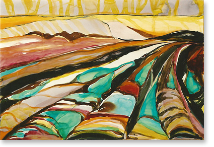 aquarel en inkt op papier